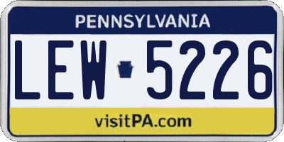 PA license plate LEW5226