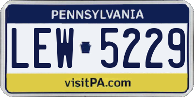 PA license plate LEW5229