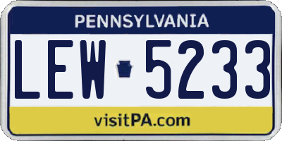 PA license plate LEW5233