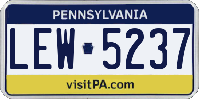 PA license plate LEW5237