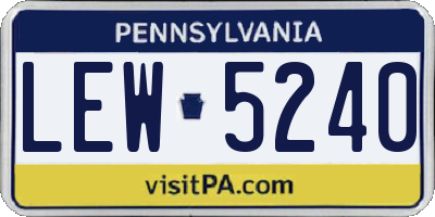 PA license plate LEW5240