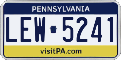 PA license plate LEW5241