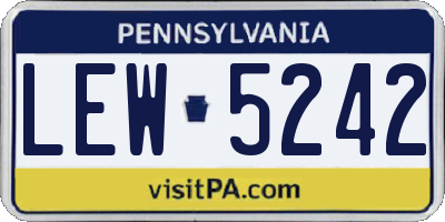 PA license plate LEW5242