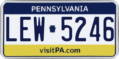 PA license plate LEW5246