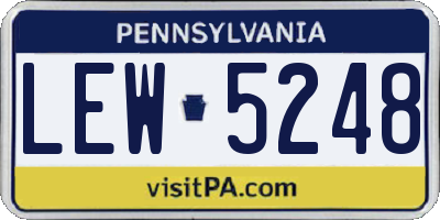 PA license plate LEW5248