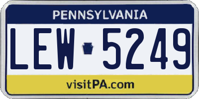 PA license plate LEW5249