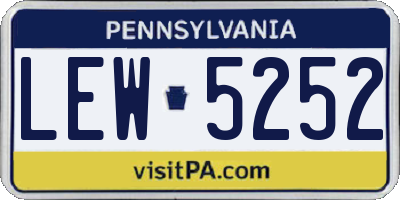 PA license plate LEW5252