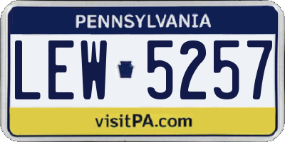PA license plate LEW5257