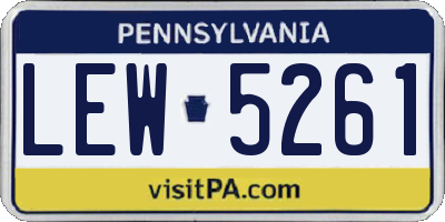 PA license plate LEW5261