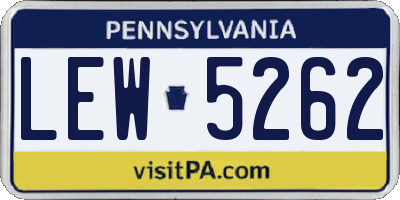 PA license plate LEW5262