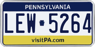 PA license plate LEW5264