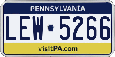 PA license plate LEW5266