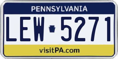 PA license plate LEW5271