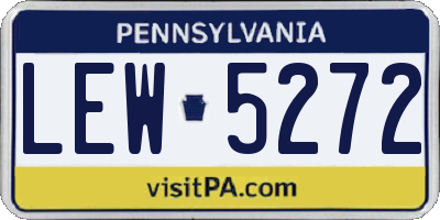 PA license plate LEW5272