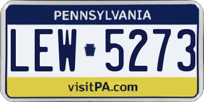 PA license plate LEW5273