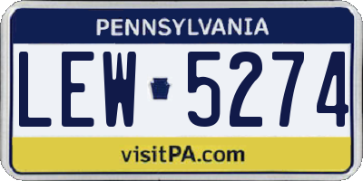 PA license plate LEW5274