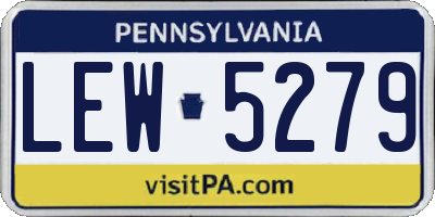 PA license plate LEW5279