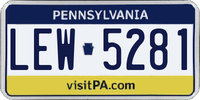 PA license plate LEW5281