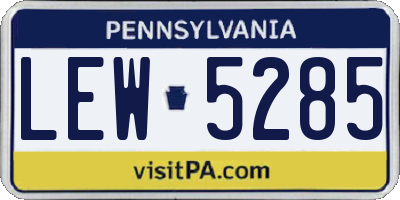 PA license plate LEW5285