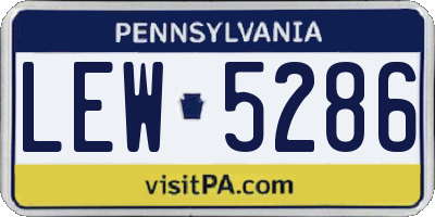 PA license plate LEW5286