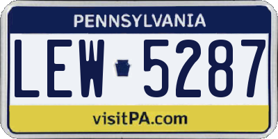 PA license plate LEW5287