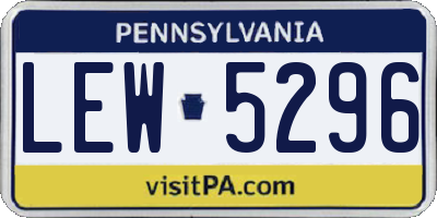 PA license plate LEW5296