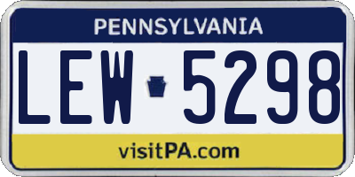 PA license plate LEW5298