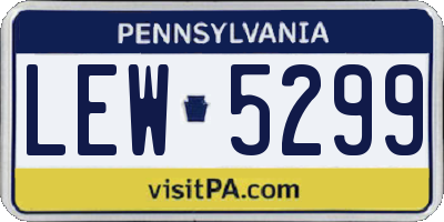 PA license plate LEW5299