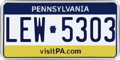 PA license plate LEW5303