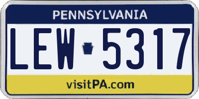 PA license plate LEW5317