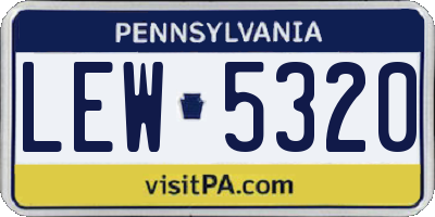 PA license plate LEW5320