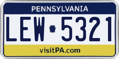 PA license plate LEW5321