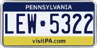 PA license plate LEW5322