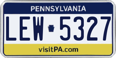 PA license plate LEW5327