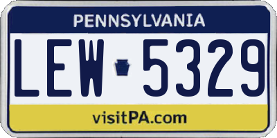 PA license plate LEW5329