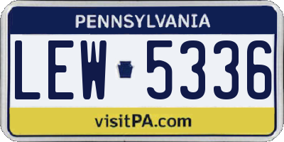 PA license plate LEW5336