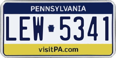 PA license plate LEW5341