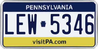 PA license plate LEW5346
