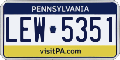 PA license plate LEW5351