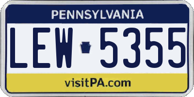 PA license plate LEW5355