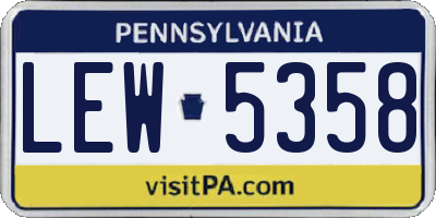 PA license plate LEW5358