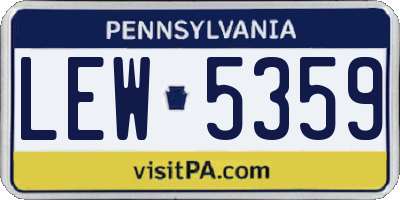 PA license plate LEW5359