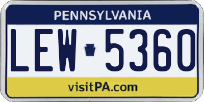 PA license plate LEW5360