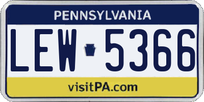 PA license plate LEW5366