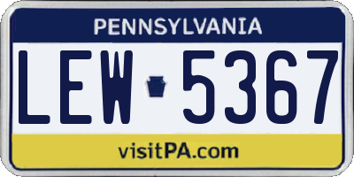 PA license plate LEW5367