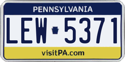 PA license plate LEW5371