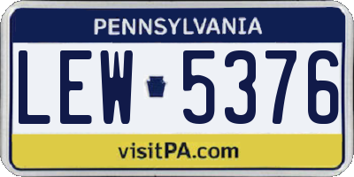 PA license plate LEW5376