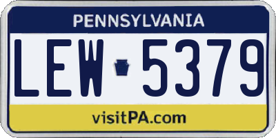 PA license plate LEW5379