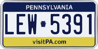 PA license plate LEW5391