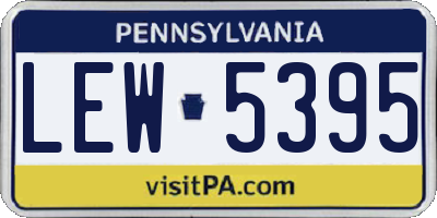PA license plate LEW5395